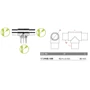 Raccord en T, inox (AISI 316), poli miroir