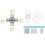 Raccord en Croix 90°, inox (AISI 304), différentes dimensions