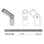 Raccord de barres orientable, inox (AISI 316), poli miroir