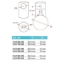 Support de barre avec trou borgne, à fixer sur tube rond, inox (AISI 304), différentes dimensions