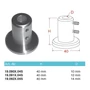 Support de barre, inox (AISI 304), différentes dimensions