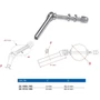 Embout fileté orientable pour câble inox, connexion à tube rond 42,4 mm, inox (AISI 316), différentes dimensions
