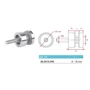 Point de fixation pour verre à fixer sur plat, inox (AISI 304)