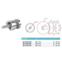 Point de fixation pour verre à fixer sur tube rond, inox (AISI 304), différentes dimensions
