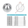 Image 2/2 - Boule creuse avec trou borgne fileté, inox (AISI 304), différentes dimensions