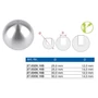 Boule pleine avec trou borgne (embout pour barre, AISI 316), différentes dimensions
