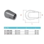Embout pour barre, inox (AISI 304), différentes dimensions