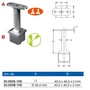 Support de main courante pour tube carré ou rond, inox (AISI 316)