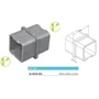 Raccord pour tube carré, inox (AISI 304)
