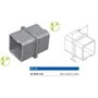 Raccord pour tube carré, inox (AISI 316)