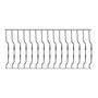 Barreau de balcon, barreau galbé design moderne en fer forgé, profil carré martelé, différentes sections