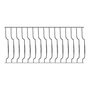 Barreau de balcon, barreau galbé design moderne en fer forgé, profil carré martelé, différentes sections