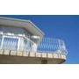 Barreau de balcon, barreau galbé design moderne en fer forgé, profil carré martelé, différentes sections